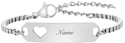 Baby Armband mit Namen Taufarmband Mädchen Junge - Personalisierte Namensarmband mit Gravur Kinderarmband mit Telefonnummer Individuelle Armbänder für Geburt Taufe Geschenke