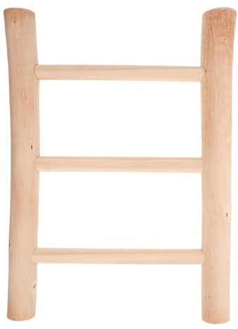 Luxshiny Scala Porta Asciugamani in Legno Naturale Portasciugamani Da Bagno Rustico Design Scala Mensola Porta Asciugamani Per Soggiorno e Ufficio