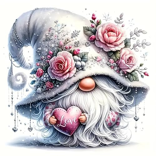 Christmas Pink Rose Gnome PVC Vinyl Car Decals Stickers Waterproof Self-Adhesive Decals for Cars, Laptops, Trucks, Motorcycles Wall Window Luggage Scratch Cover Door Decor Sticker