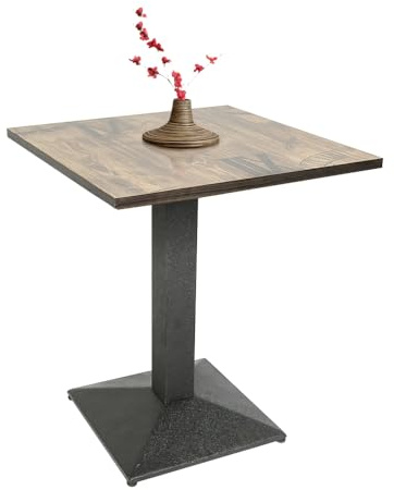 XUANYU Matbord för 4 personer, φ60 cm köksbord, bistrobord/matsal/vardagsrum (brun-svart φ60 x 75 cm, romerska siffror, kvadrat)