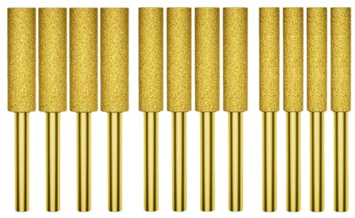 Lot de 12 forets à aiguiser électriques Diamantine pour tronçonneuse à pointe abrasive pour un entretien efficace et sûr de la chaîne Outil forestier professionnel