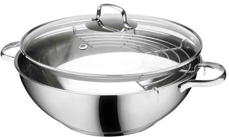 Emilio Fernández Wok de Acero Inoxidable, 32 cm, 5 L