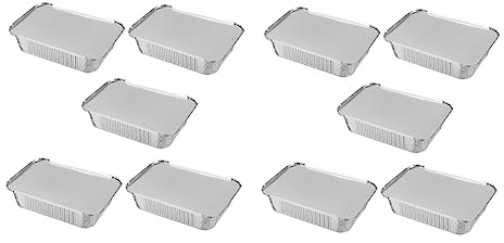 STOBAZA 20 piezas Unidades Cajas Desechables Aluminio para Barbacoa Resistentes Horno y Refrigerador Aptas para Cocinar y Almacenar Alimentos Reciclables y Apilables