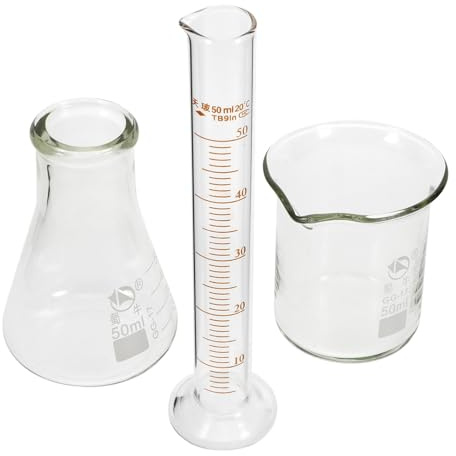 Alipis Graduated Cylinder Chemistry for Adults Scientific Beaker Laboratory Glassware Glass Measuring Flask Millilitre Markings for Science Experiments