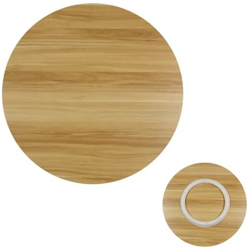 Générique Grand Plateau Tournant En Bois pour Table À Manger, Plateau De Service Rotatif De 50/60/70/80/90/100cm Assiette De Service pour Hôtel Ou De Restaurant(Light walnut,50cm/20in)