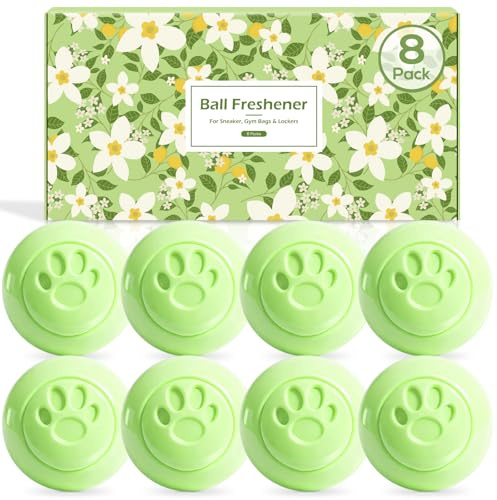 SCENTORINI Shoe Deodorizer Balls 8 Pack, Long-Lasting Odor Eliminator with Twist to Activate Freshness, Jasmine Scent Shoe Freshener Balls for Sneakers, Trainers, Boots Lockers Gym Bags Closets Travel