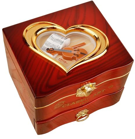Xuanxi Caja de música de sonido con elegantes diseños de joyería giratoria, caja de música de metal ABS para relajación y uso decorativo, regalo para niños