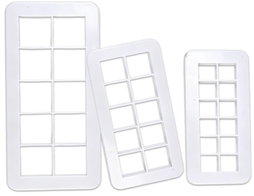 3 Pcs Square Cookie Cutter Set, Geometric Fondant Cutters | For Cake Decorating, Plastic Biscuit and Pastry Cutter Multicutter for Baking Enthusiasts Make Evenly Sized Cookies