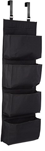 Premier Husgeråd 4-nivåer över dörr hängande organisatör, svart, 10 x 34 x 90 cm