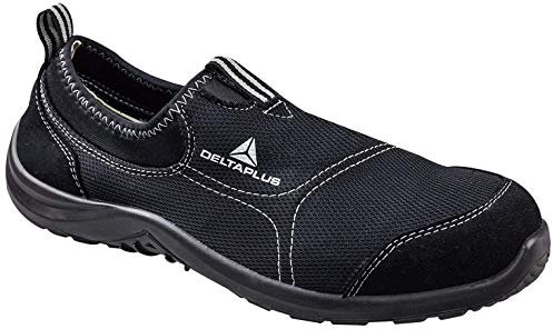 Delta Plus-Miami Mens/Womens Slip On Canvas Safety Steel Toe/Midsole Shoes UK 9 / EU 43 Black