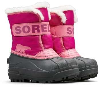 Sorel Snow Commander Waterproof bottes d'hiver imperméables pour enfants, Rouge (Tropic Pink x Deep Blush), 30 EU