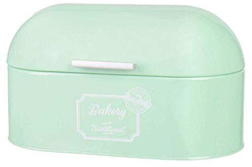 Tubayia Metall Brotkasten Brotaufbewahrung Brotbox Brotbehälter mit Deckel für Brot Gebäck Kuchen (Grün)