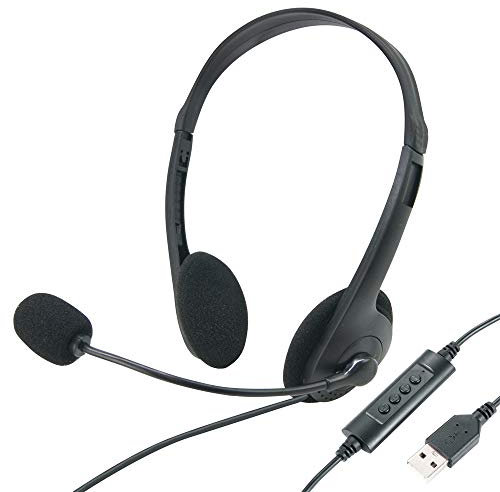 Waytex 69140 Casque Audio avec Micro Orientable Noir Connexion USB