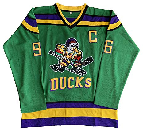 Charlie Conway #96 Mighty Ducks - Camiseta de hockey sobre hielo (talla S-XXXL, 96# Verde, Small