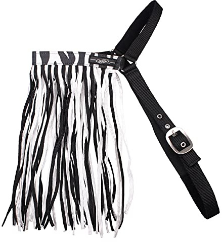ARBO-INOX®- Fliegenfransen Fliegenmaske – ohne Halfter anwendbar – Robustes Polyester in Zebra