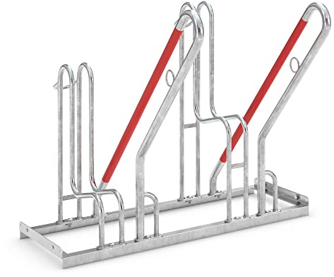 Anlehnparker 4502 XBF | Fahrradständer einseitig | für 2 extra breite Fahrräder | erweiterbar | Abwechselnde Hoch-/Tiefeinstellung | Fahrradparker Bodenparker Mehrfachständer Anlehnbügel | Dreifke®