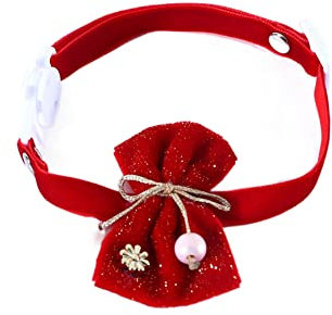 Yiwong Cat Down Schleife Halskette, Fukbag Blume Hundehalsband, Anti Würgen Katze Glocke Halsband, Pet Einstellbare Red New Year Halskette