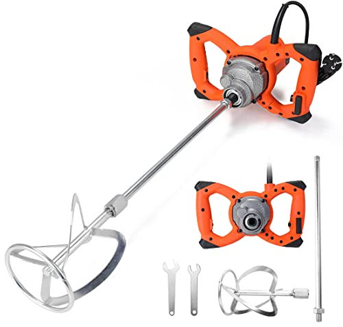 Betoniera Portatile, Miscelatore Elettrico Portatile da 2300 W, Miscelatore per Cemento Portatile con Asta da 19,68 Pollici/50 cm, Regolazione a 6 Velocità, Utilizzato per Miscelare Cemento e Pittura
