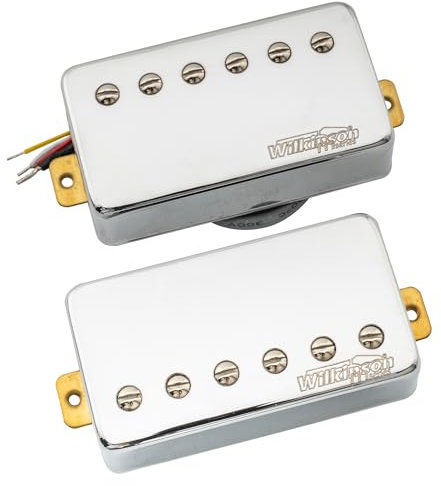 Wilkinson WOCHB Keramik PAF Humbucker Pickups Neck Bridge Tonabnehmer Set für Les Paul SG Style E-Gitarre, Chrom