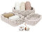 Cinnani Set di 3 Cestini Portaoggetti Intrecciato in Corda di Cotone,Impilabile Organizer Fasciatoio,Cesto portaoggetti in corda di cotone per Camerette Soggiorno Camera Da,Bianco