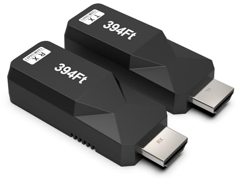 Steetek HDMI Extender über Ethernet 120m/394ft, 1080P@60Hz HDMI Extender Adapte Übertragung über Cat5e/6/7/8 Netzwerkkabel, unterstützt EDID, Plug-and-Play, keine Latenz und verlustfreie Komprimierung