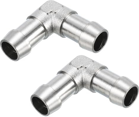 QUARKZMAN 90 graders OD 7/16 tum stångkoppling adapter för flexibel slang L-kontakt för vattenkylningssystem ID 8-10 mm 2 st