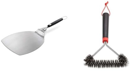 Weber Accessoire Barbecue 6691 Pelle à Pizza & 12 Three-Sided Grill Brush