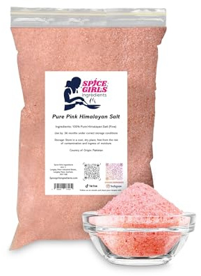 Spice Girls Ingredients Premium Himalayan Pink Salt - 100% Natural & Unrefined | Fine Grain for Cooking, Seasoning, Grinder & Good Health | Rich in Minerals | Resealable Pouch | Gluten-Free (3kg)
