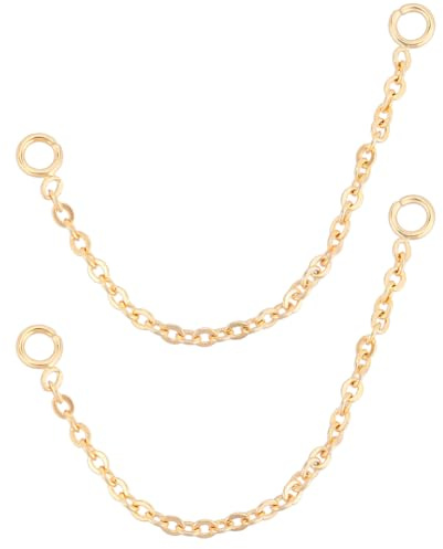 Beebeecraft 1 Box 20 Strands Earrings Connector Chain 18K Gold Plated Brass 46mm Chain Link for DIY Jewelry Making Earrings