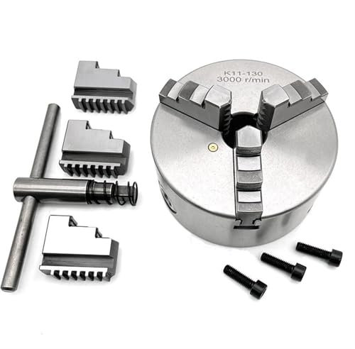 FUYUMIC Spannfutter 130 MM Metall-Drehfutter 3-Backen-Selbstzentrierendes Spannfutter K11-130 Manuelles Rollfutter