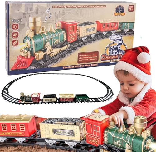 Juego De Trenes Para Árboles De Navidad - Vías Eléctricas De Trenes Navideños | Tren Para Niños Debajo Del Árbol De Navidad | Juego De Tren Eléctrico - Juego De Tren De Juguete Eléctrico Creativo Jugu