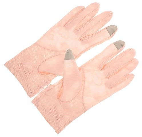 MOBUTOFU 1 Paar Sonnenschutzhandschuhe Hochzeit Brauthandschuhe Hochzeitshandschuhe Für Die Braut Schöner Hochzeitsbrauthandschuh Zubehör Für Hochzeitskleidung Partyhandschuhe Rosa Spitze