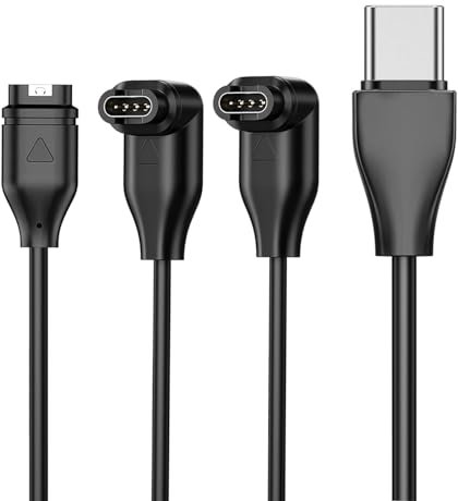 Cavo di ricarica USB-C a Garmin, 3 pezzi, cavo di ricarica per Garmin Watch per Fenix 8/7/7X/7S/6/E, Venu 3/3S/2S/SQ, Forerunner 165/965/955/945/265/255/55/45, Vivoactive 5/4S, Epix Pro 2,