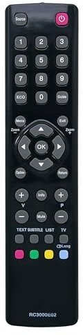 Nuevo Mando a Distancia RC3000E02 para Thomson TCL TV 22HS4246CW L24E4105F 32HU2253 32HZ5233W 39FU5253CW 40FT5453 - No es Necesario configurar