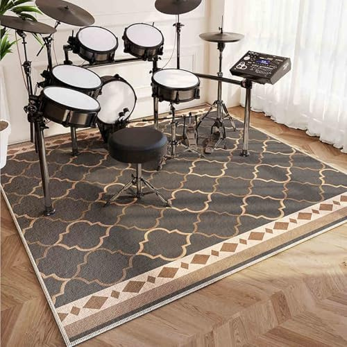 Drum Mat Rug Soundproof Rugs Musical Instrument Pads Non-Slip Drum Carpet Professional Rectangle Electronic Jazz Drum Kit, For Bass Drum Snare, Piano and Other Musical Instrument Mat 120 x 80 cm