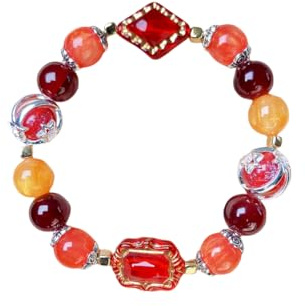 Creastive DIY Design Handmade Friendship Bracelets Inspired for 11 Eras Album-Stretch Stackable(6.2-7.8inch) Bracelets for Gifts (Red)