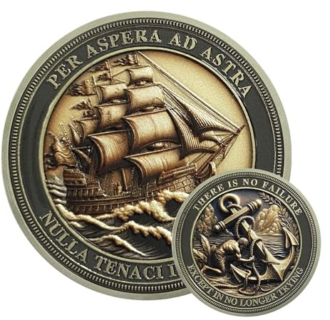 AtSKnSK Motivierende Münze „Sailing Anchor“, Ermutigung Münze Für Damen Und Männer, Herausforderung Und Erfolg, Gedenkgeschenk in Schutzhülle, Büro Gedenkgeschenke Für Incentive Auszeichnungen