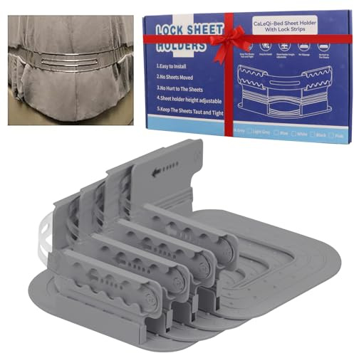 Bettlakenspanner Einfach zu Bedienen Abnehmbar und Einstellbar 4 Höhen Geeignet für Matratzen Von 8-30cm Dick Einfacher und Praktischer Bettlakenspanner Keep Sheets Firm&Tight Convenient
