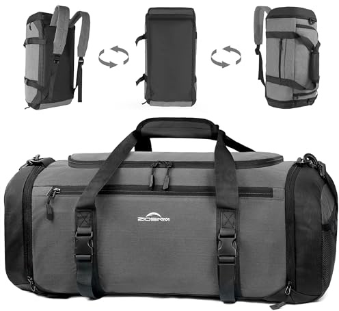 ZIOSINM Sporttasche Herren + Rucksack-Funktion, Reisetasche Damen | Sporttasche Damen mit Schuhfach, Nassfach und Wärmedämmungsfach, Gym Bag für Fitness, Reisen, Schwimmen und Sport