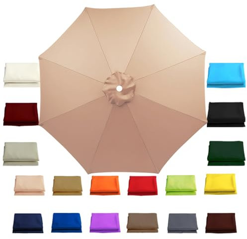 2.0 m ～ 3.50 m Cubierta de repuesto para sombrilla de jardín, 6/8 Varillas, Toldo De repuesto paraguas de mercado, Parasol de patio, tela de poliéster resistente a la decoloración(Champagne,8.2FT/2.50