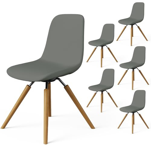 Dioxide Stuhlhussen 6er Set Stretch Stuhlhussen(Grau) | Esszimmerstühle, Abnehmbarer Waschbarer Stühle Schutz Dekoration Stuhlbezug für Haus, Küche, Hotel,Bankett, Hochzeit, Party