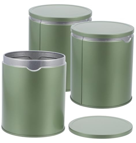 OFFSCH 3 Pièces Boîte à Thé Tôle avec Couvercle Hermétique Lot de Petites Boîtes Portables pour Thé Conservation Fraîcheur pour Usage Domestique et Boutique