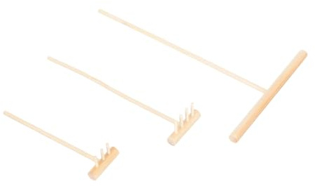 BESPORTBLE 3 Stück Mini aus Glatte Oberfläche Sichere Mini harke für Sandspieltisch Kreative Zen Garten Dekoration und Sandspielzeug Zubehör als und Bastelmaterial