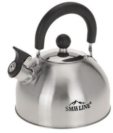SMHLINE - Bouilloire sifflante - 2,5 l - En acier inoxydable - Pour induction - Fonction sifflet - Cafetière à thé