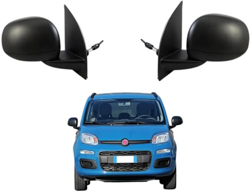 COPPIA Specchi Specchietti Retrovisori Destro e Sinistro DX SX per PANDA modello 312 e 319 dal 2012 al 2025 con Calotta nera e Regolazione comando meccanico 801076-801077