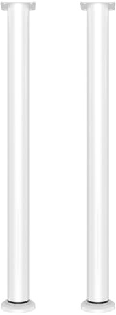 Lot de 2 Pieds de Table Réglables en Hauteur 72-110 cm – Pieds de Table Métalliques Robustes – Pied Bureau Réglable en Métal pour Table Haute, Bureau, Café, Restaurant – Charge Max 200 kg (Blanc)