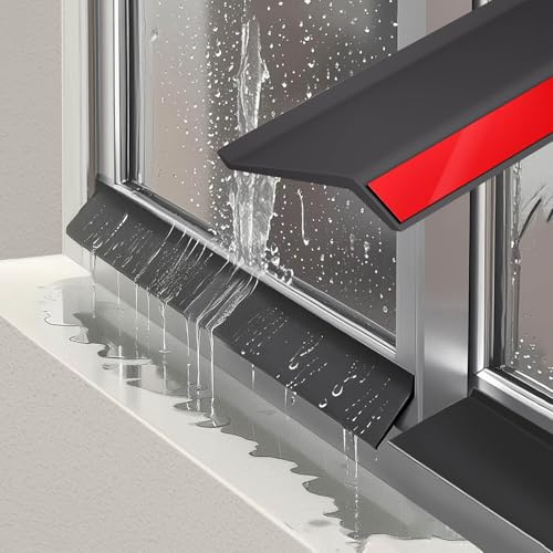Barra De Goma Autoadhesiva Impermeable Para Ventanas, Negro Barrera De Agua For Alféizar Exterior, Que Evita Filtraciones De Lluvia, For Puertas, Ventanas, Coches Y Camiones(4.5cmx1M)