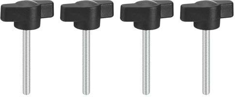 QUARKZMAN 4 Stück Flügelschraube M4 x 35mm | Rändelschraube Sterngriffmutter mit Griff, Sternschraube Sternkopfschraube Klemmknopf für Werkzeugmaschine Anziehen Geräte