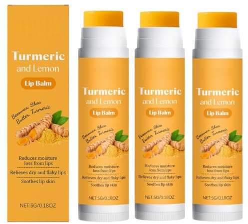 Turmeric Lip Balm, Lemon Turmeric Lip Scrub, Nourishing and Moisturizing, Specially Formulated for Smokers, Easy to Apply