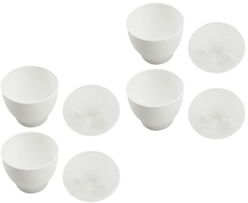 UKCOCO 4 Pezzi Cuociuova Microonde in Alimentare Mini Tazze per Uova al Vapore senza Olio Utensile da Cucina Facile da Usare per Colazione Sana e Veloce